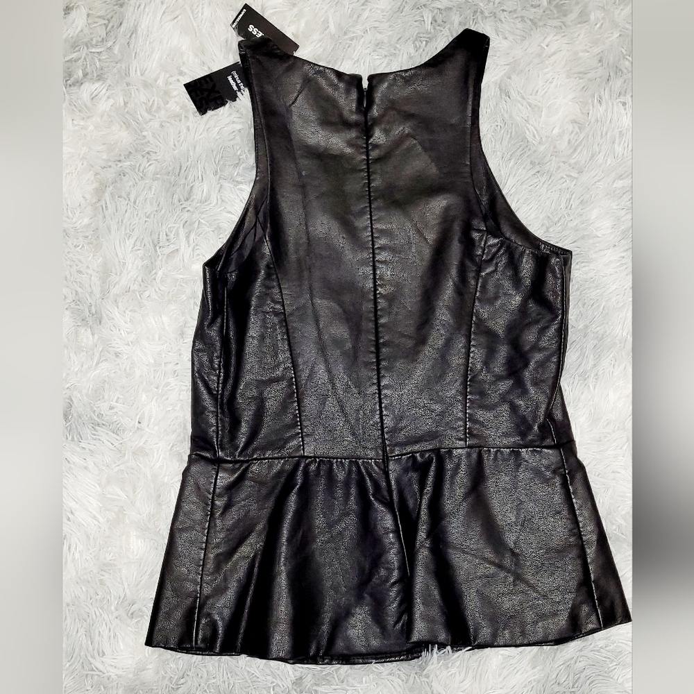 Vegan Leather Tank & Corset Peplum Tops 2pc Bundle, S - Picture 7 of 10